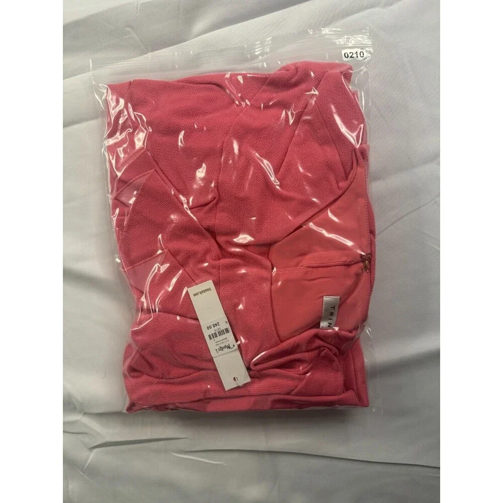 Trina Turk Dress Women Size 2 Sheath Monkees Splash Pink Ruffled SEE DESCRIPTION